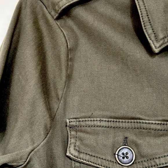 Army Green Crop Jacket with Appliqué Back - Picture 2 of 7